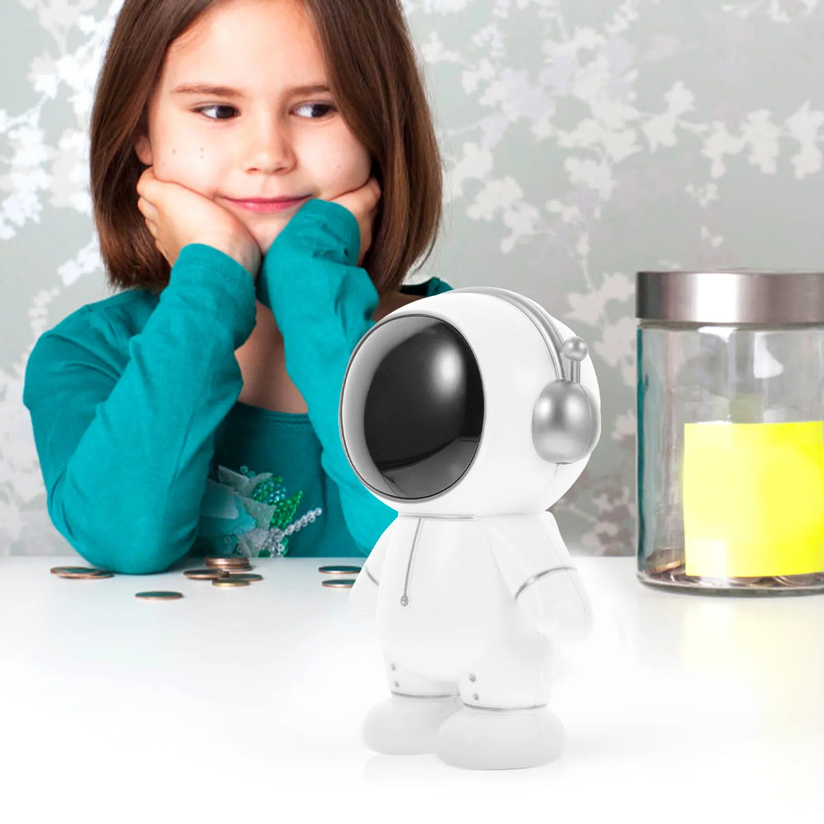 Astronaut Piggy Bank – Large Vinyl Spaceman Coin Bank & Decor Decorative Piggy Bank SWANS