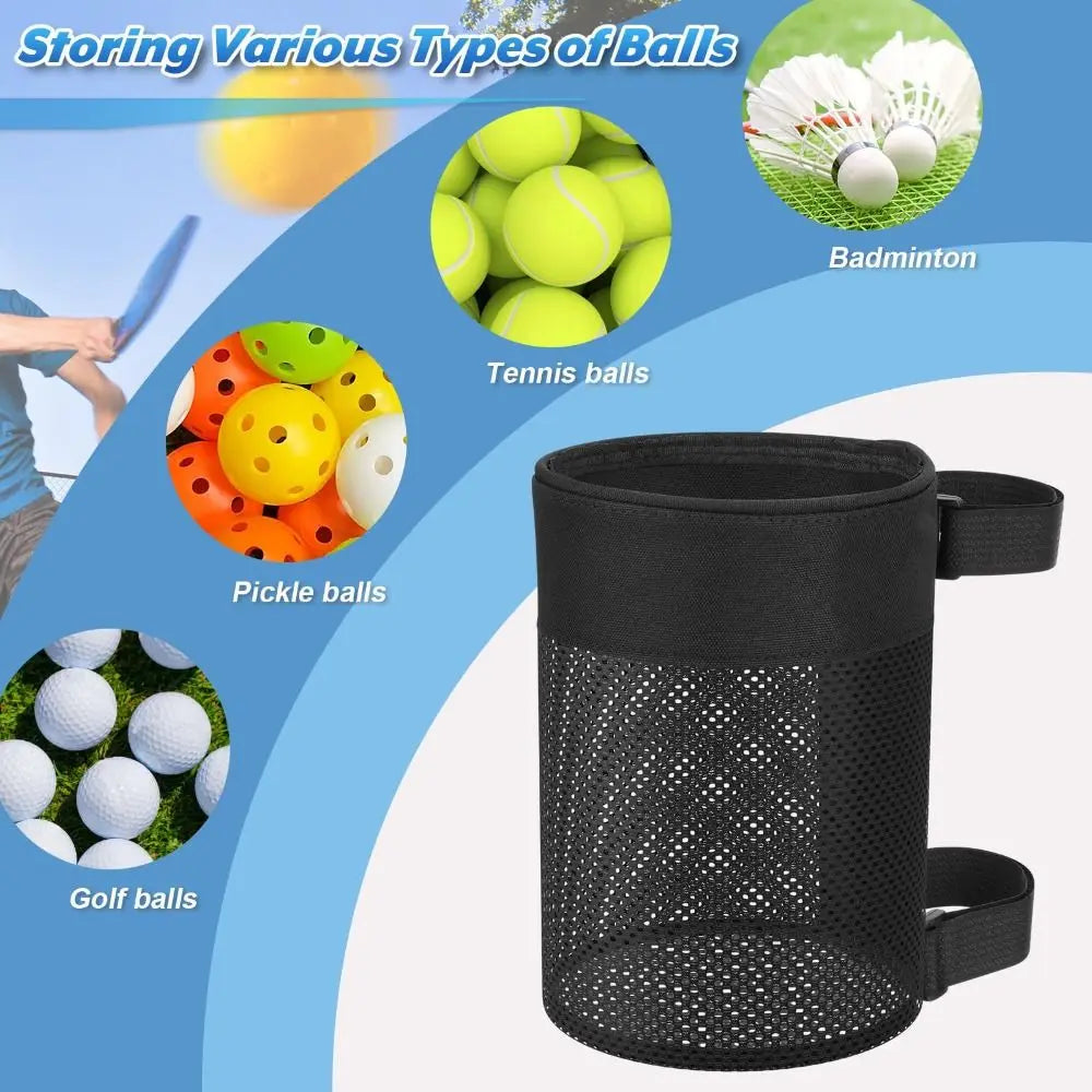 Hanging Pickleball Ball Holder – Nylon Mesh Multi-Sport Bag Ball Storage Bag SWANS