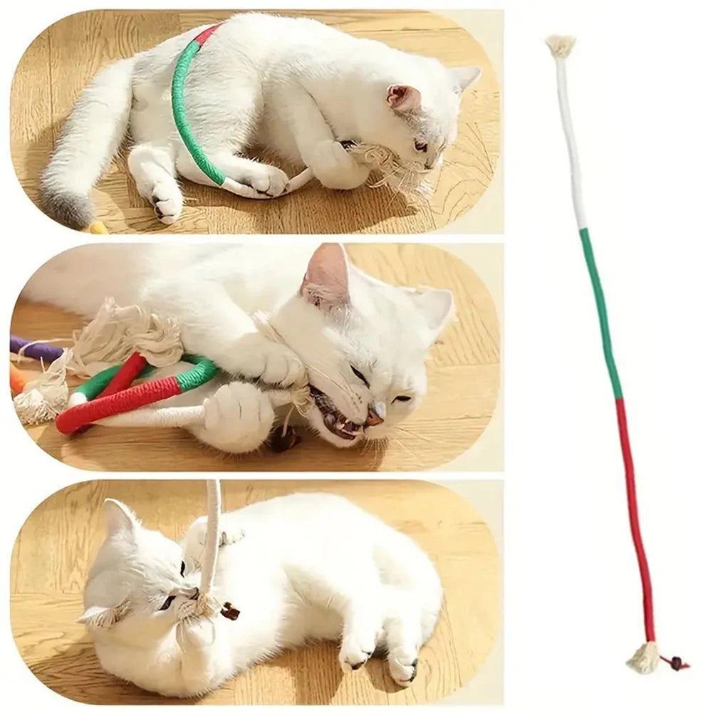 SWANS 3-Pack Cat Chew Rope Toys – Handmade Cotton Molar Toy Cat Chew Toy SWANS