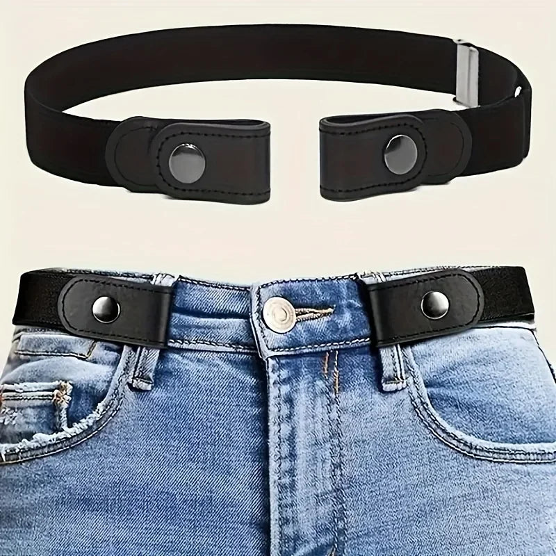 Buckle-Free Elastic Stretch Waist Belt – Unisex, No Bulge Elastic Waist Belt SWANS