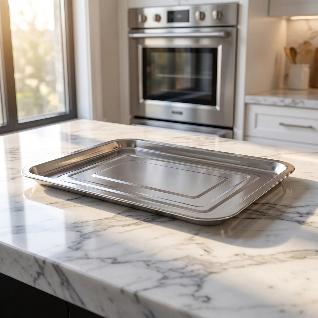Stainless Steel Rectangular Serving Tray 14x10.6" – ROSENICE Serving Tray SWANS