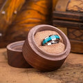 Blue Turquoise Inlay Stainless Steel Ring 8mm – Men & Women Fashion Ring SWANS 10