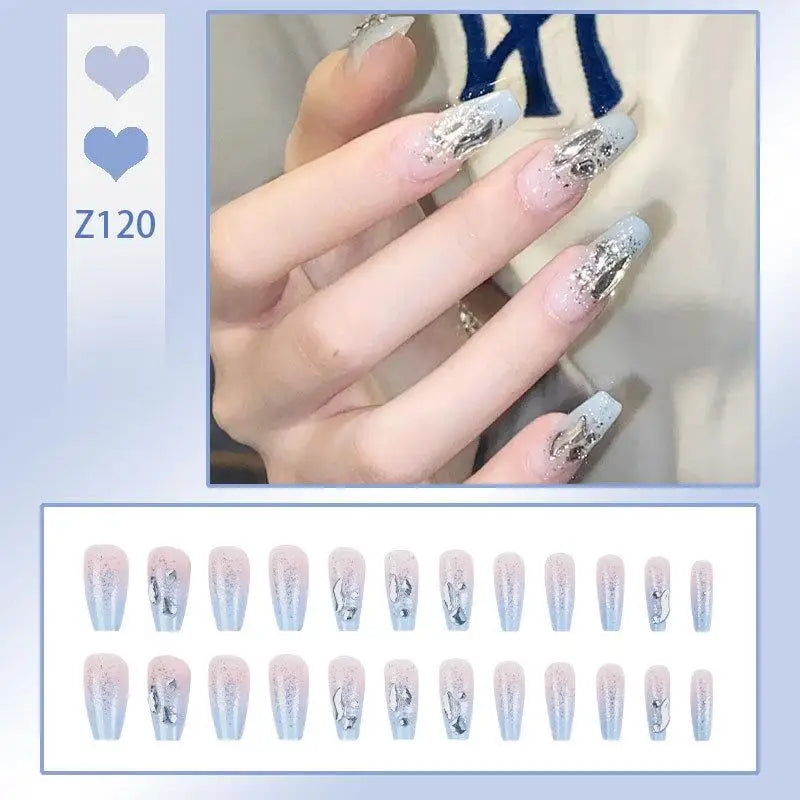 Press-On French Tip Acrylic Nails – 24pc Short Fake Nail Set