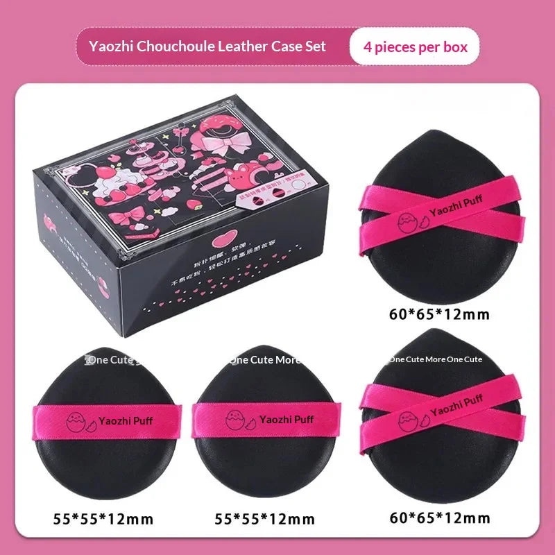 YAOZHI 4-Pack Black Makeup Sponge Puffs – Dry & Wet Blender Makeup Sponge Puff SWANS