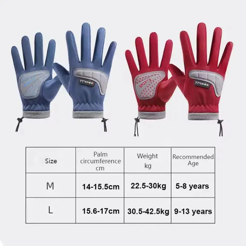 Kids Winter Cycling Gloves Anti-Slip Fleece Lined Boys Girls Kids Winter Gloves SWANS