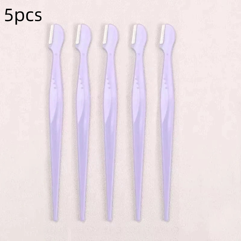 Stainless Steel Eyebrow Trimmer Set – Round Head 2/3/5 Pcs Eyebrow Trimmer Set SWANS 5pcs Purple