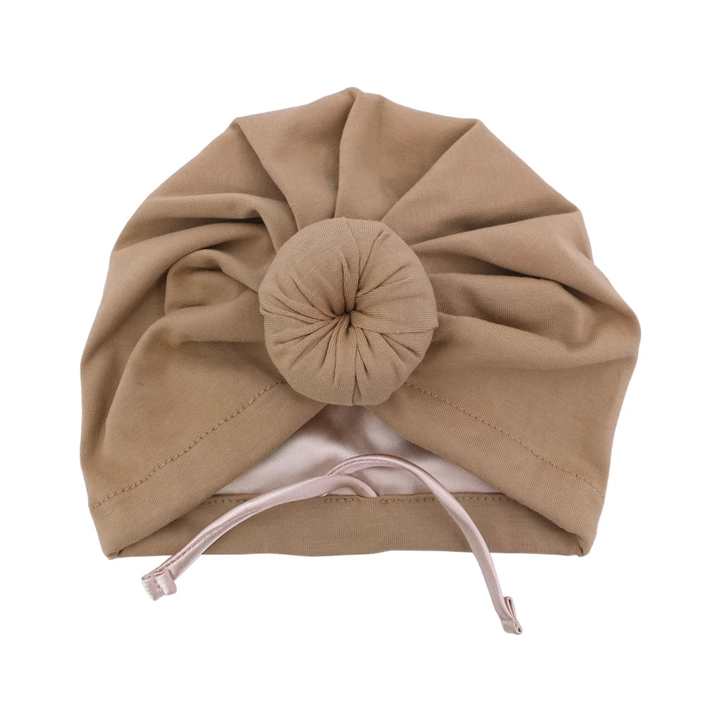 Satin Lined Baby Turban Hat – Infant Toddler Beanie Unisex