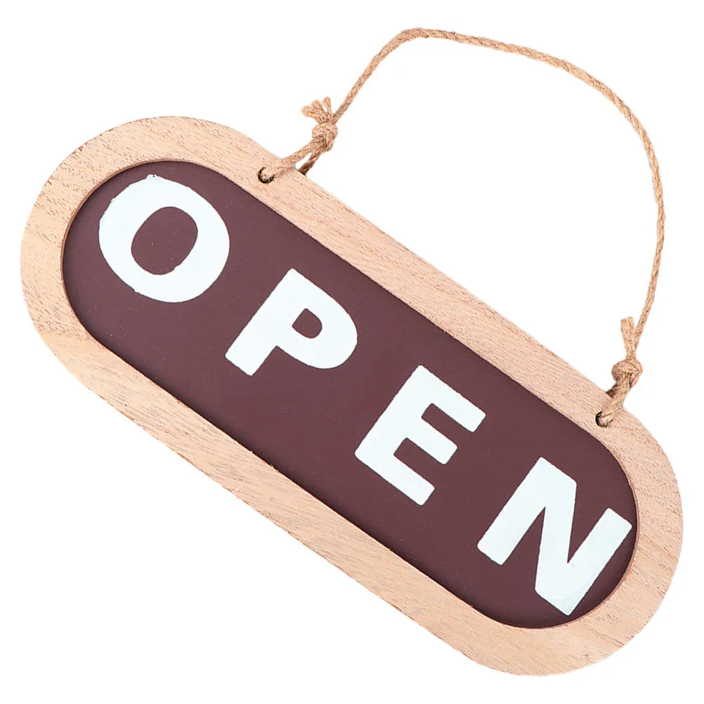 Retro Wooden Open Closed Sign – Double-Sided Hanging Door Sign Hanging Door Sign SWANS