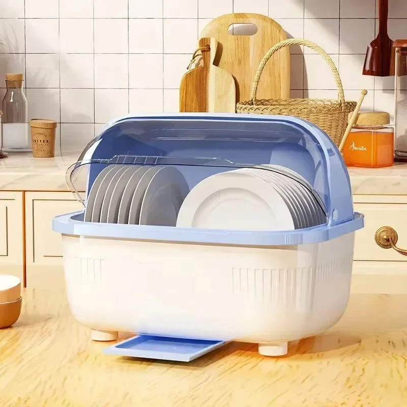 SWANS Dish Drying Rack with Lid Cover – Kitchen Organizer Dish Drying Rack SWANS