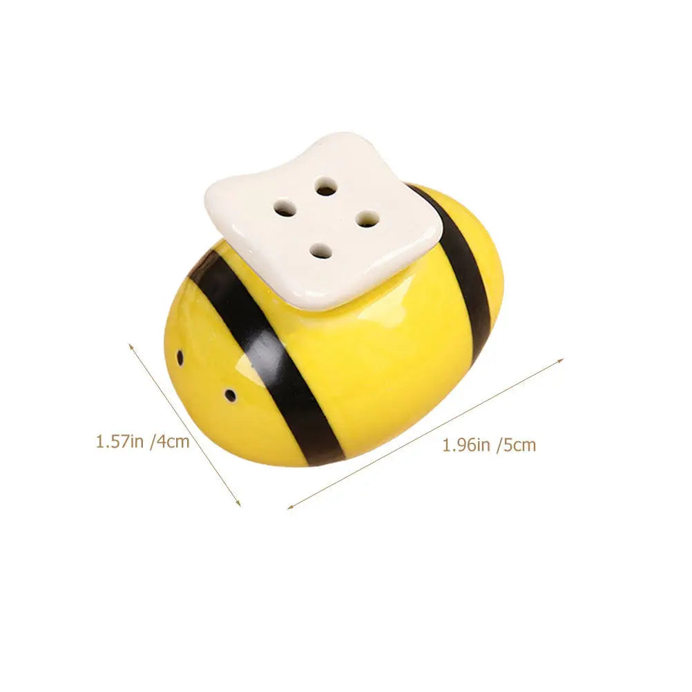 Honeybee Ceramic Salt & Pepper Shakers Set – 2Pcs Kitchen Spice Shaker Set SWANS