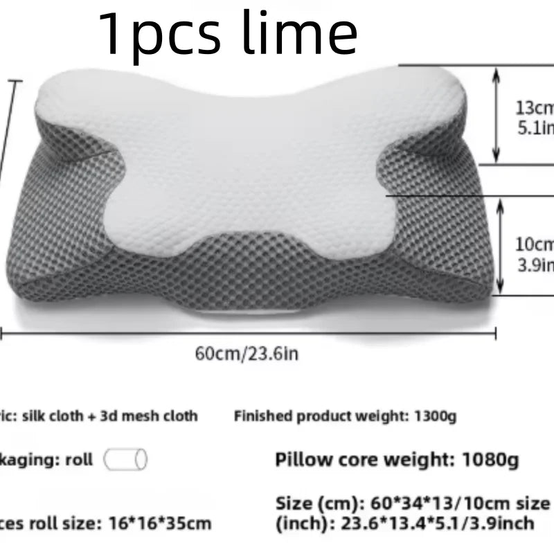 SWANS Memory Foam Contour Neck Pillow – 100% Cotton Cover Memory Foam Pillow SWANS 1pcs lime