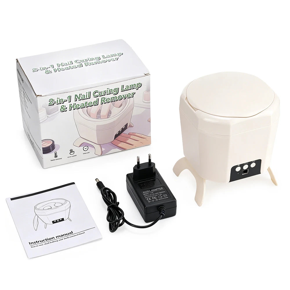 2-in-1 Heated Nail Polish Remover Bowl & UV LED Nail Dryer Nail Remover & Dryer SWANS EU Plug