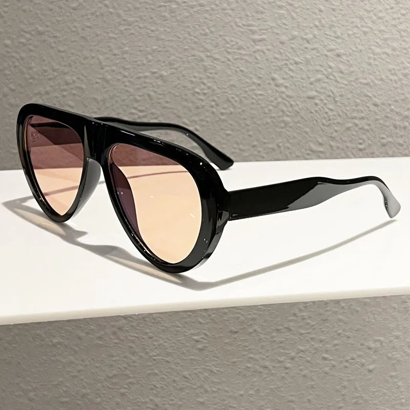 TOYEARN Y2K Vintage Pilot Sunglasses UV400 Big Frame Unisex Fashion Sunglasses SWANS