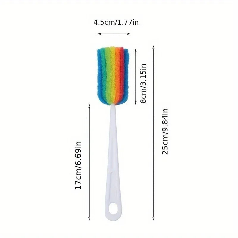 SWANS Rainbow Bottle Brush – Coffee Cup & Wine Glass Cleaner Bottle Cleaning Brush SWANS