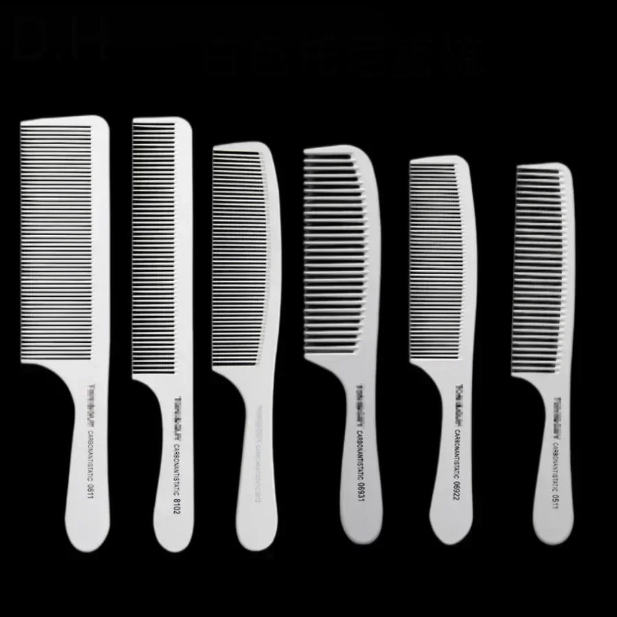 SWANS White Carbon Fiber Barber Comb – Professional Salon Tool Barber Hair Comb SWANS