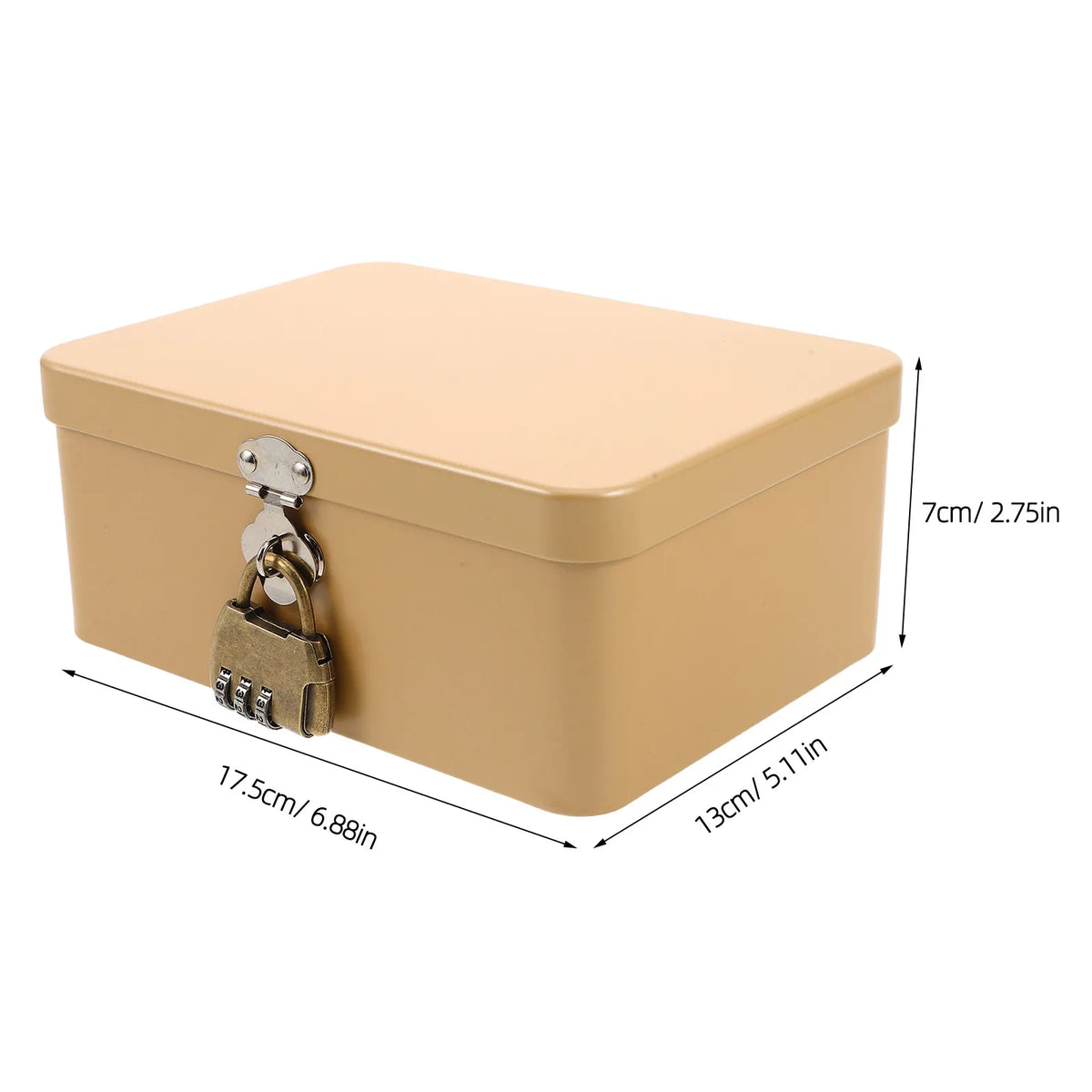 Retro Tin Storage Box with 3-Digit Combination Lock | Vintage Lockable Storage Box SWANS