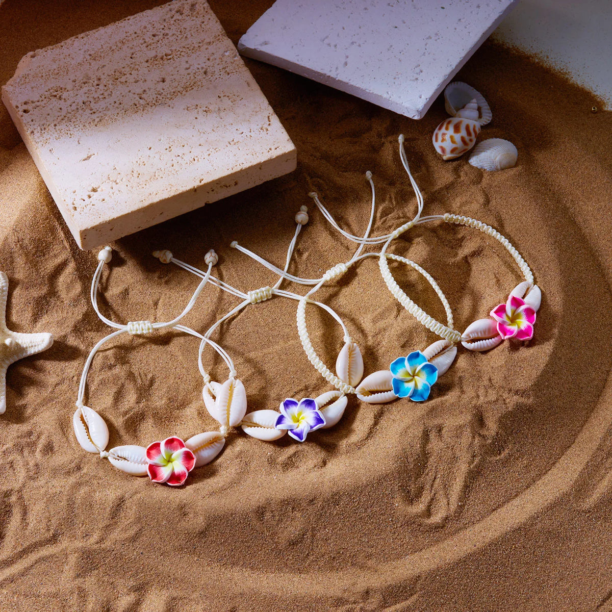 Tropical Flower Bracelet & Anklet – Bohemian Beach Jewelry Fashion Bracelet Anklet SWANS