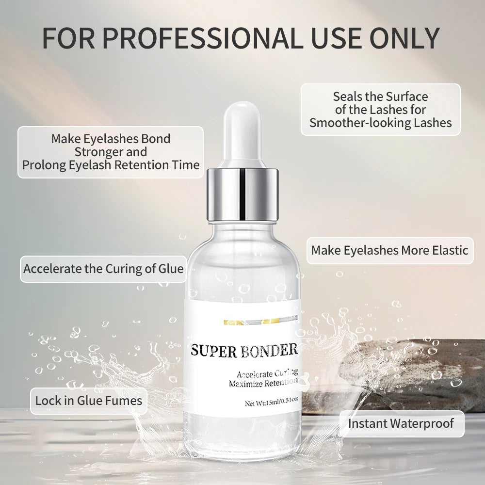 NICOO Lash Super Bonder 15ml – Quick-Dry Extension Adhesive Lash Extension Bonder SWANS
