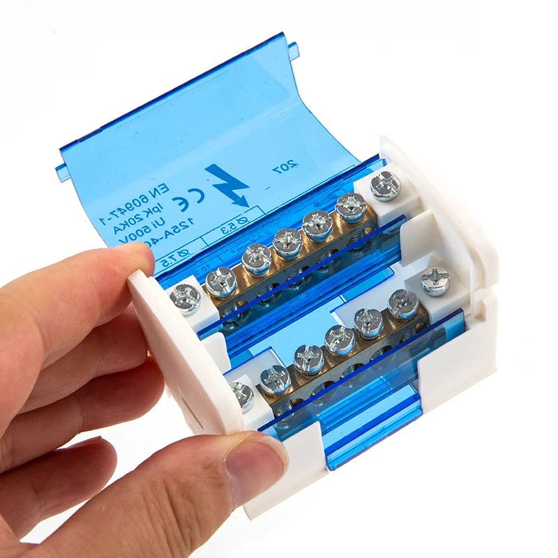 WKH207 Din Rail Terminal Block 500V 125A Power Distribution Terminal Block SWANS