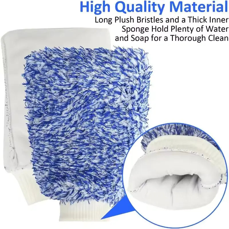 Microfiber Car Wash Gloves – Scratch-Free High-Density Mitt Car Wash Mitt SWANS