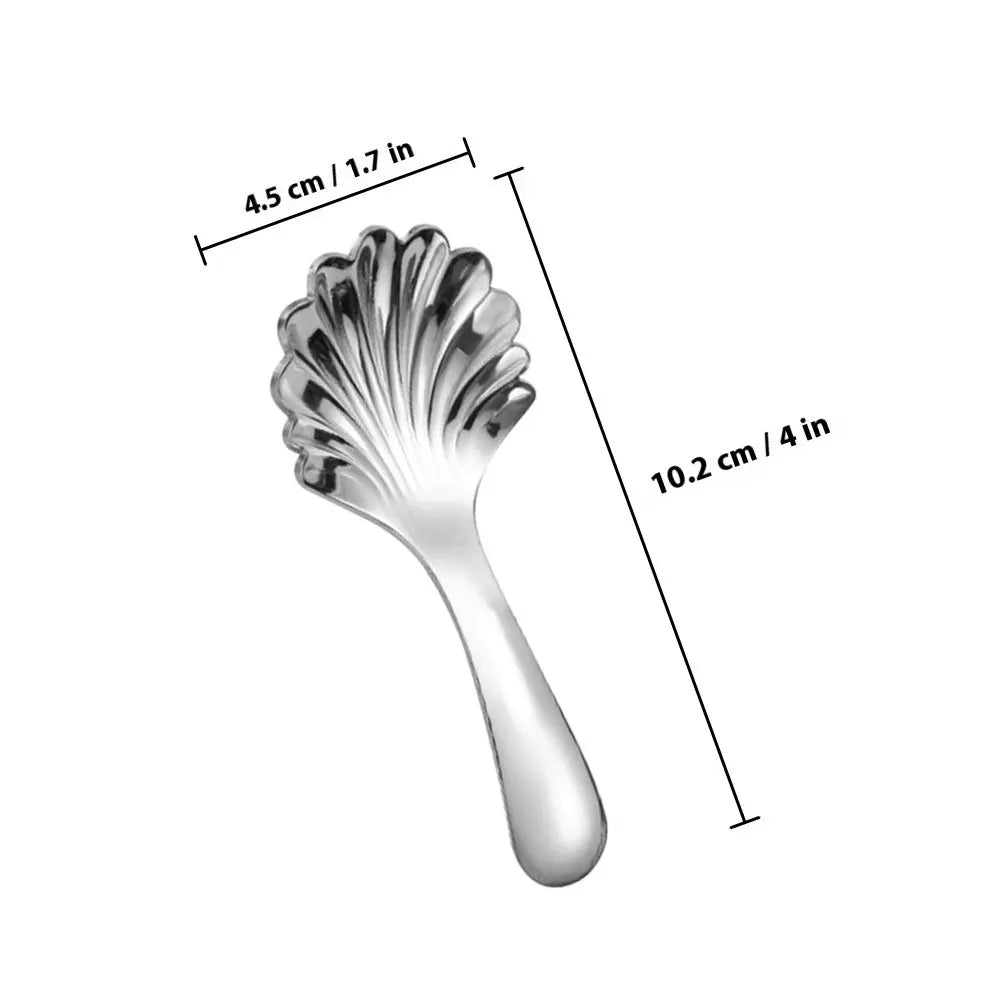 WINOMO 2-Pack Stainless Steel Dessert Teaspoons Shell Design Dessert Teaspoons SWANS Silver