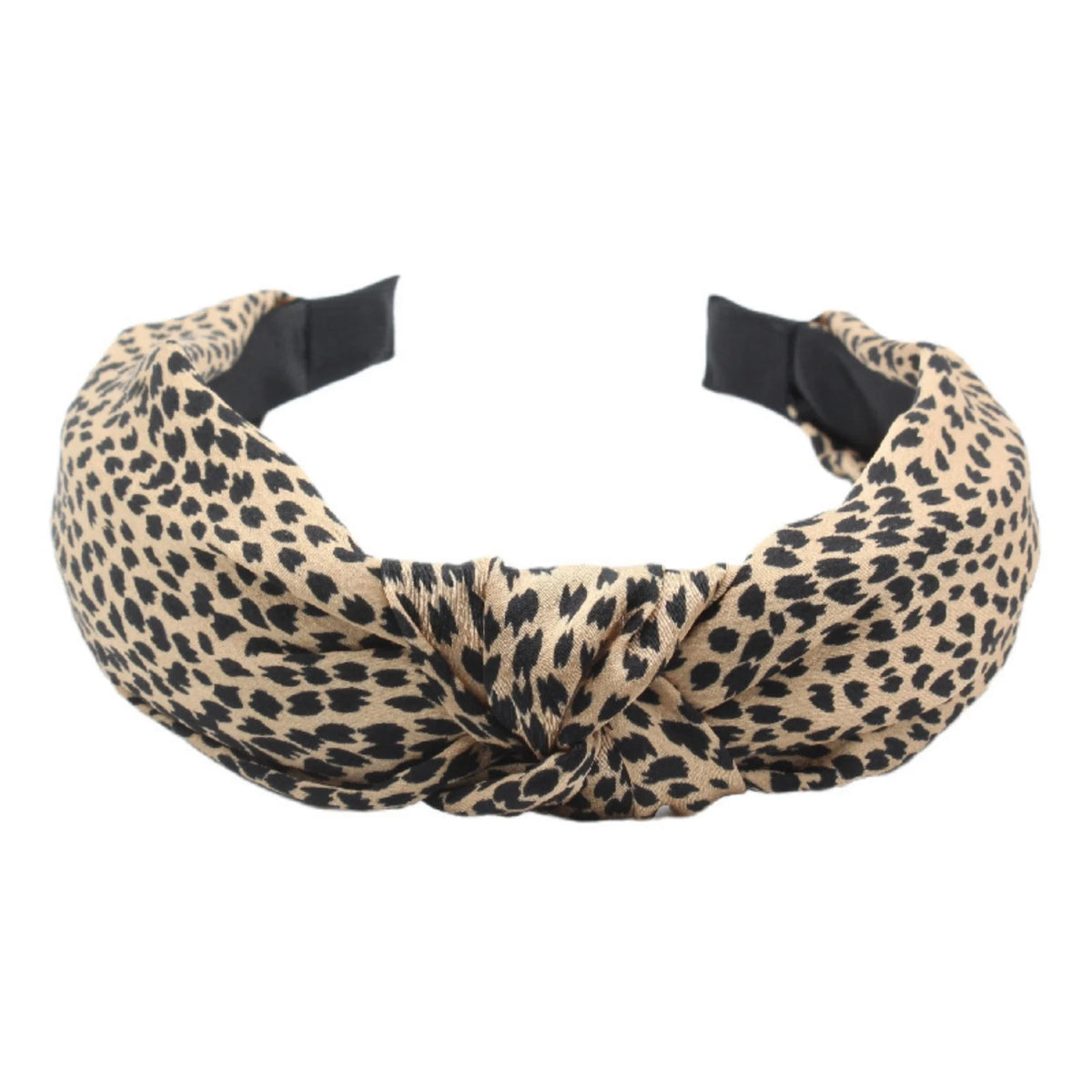 Women's Knotted Headband – Thick Top Knot Anti-Slip Hair Band Knotted Headband SWANS Leopard print came