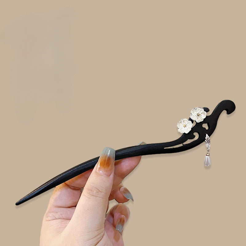 Wooden Hairpin Chinese Style Ruyi Tassel Hair Stick Hair Stick Accessory SWANS Style 15
