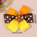 Thanksgiving Turkey Glitter Bow Hair Clip for Toddler Girls Holiday Hair Clip SWANS Style 1