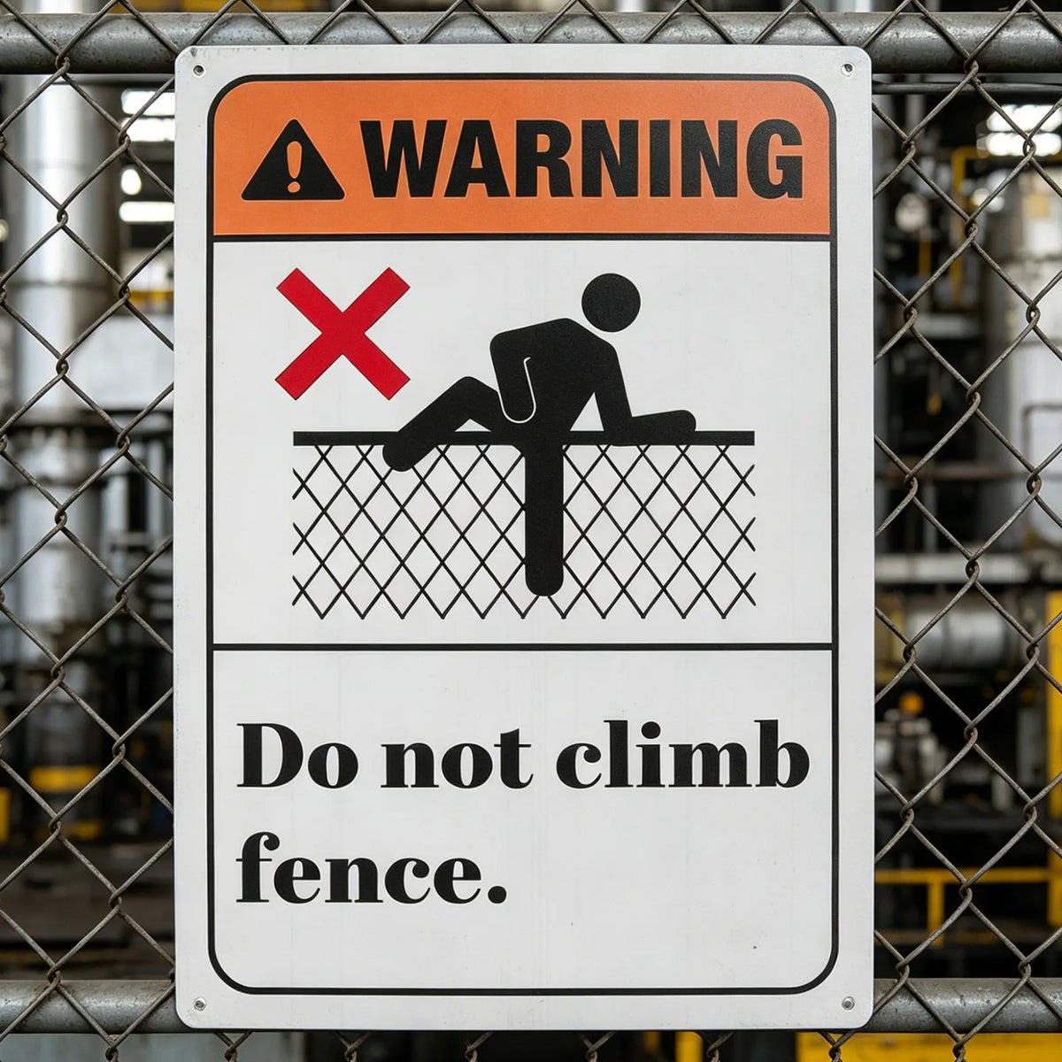 Metal Do Not Climb Fence Sign – Weatherproof Outdoor Warning Outdoor Warning Sign SWANS