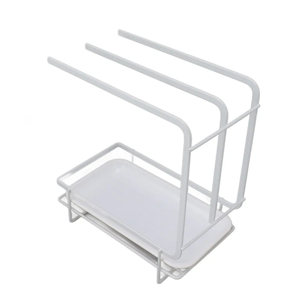 SWANS Iron Sponge Holder & Dish Drying Rack with Drain Pan Sink Sponge Organizer SWANS