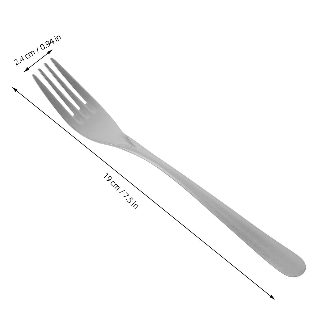 WINOMO Pure Titanium Bent Handle Dinner Fork – Sandblasted Titanium Dinner Fork SWANS