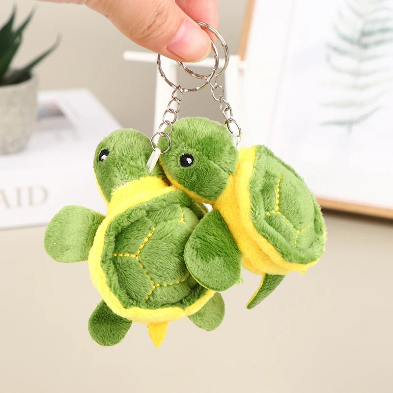 Cute Turtle Plush Keychain 10CM – Soft Stuffed Animal Pendant Plush Keychain Toy SWANS one size
