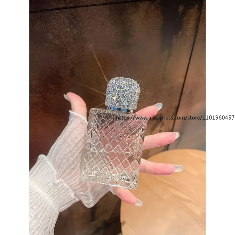 100ml Diamond Glass Perfume Spray Bottle – Refillable Atomizer Glass Spray Bottle SWANS