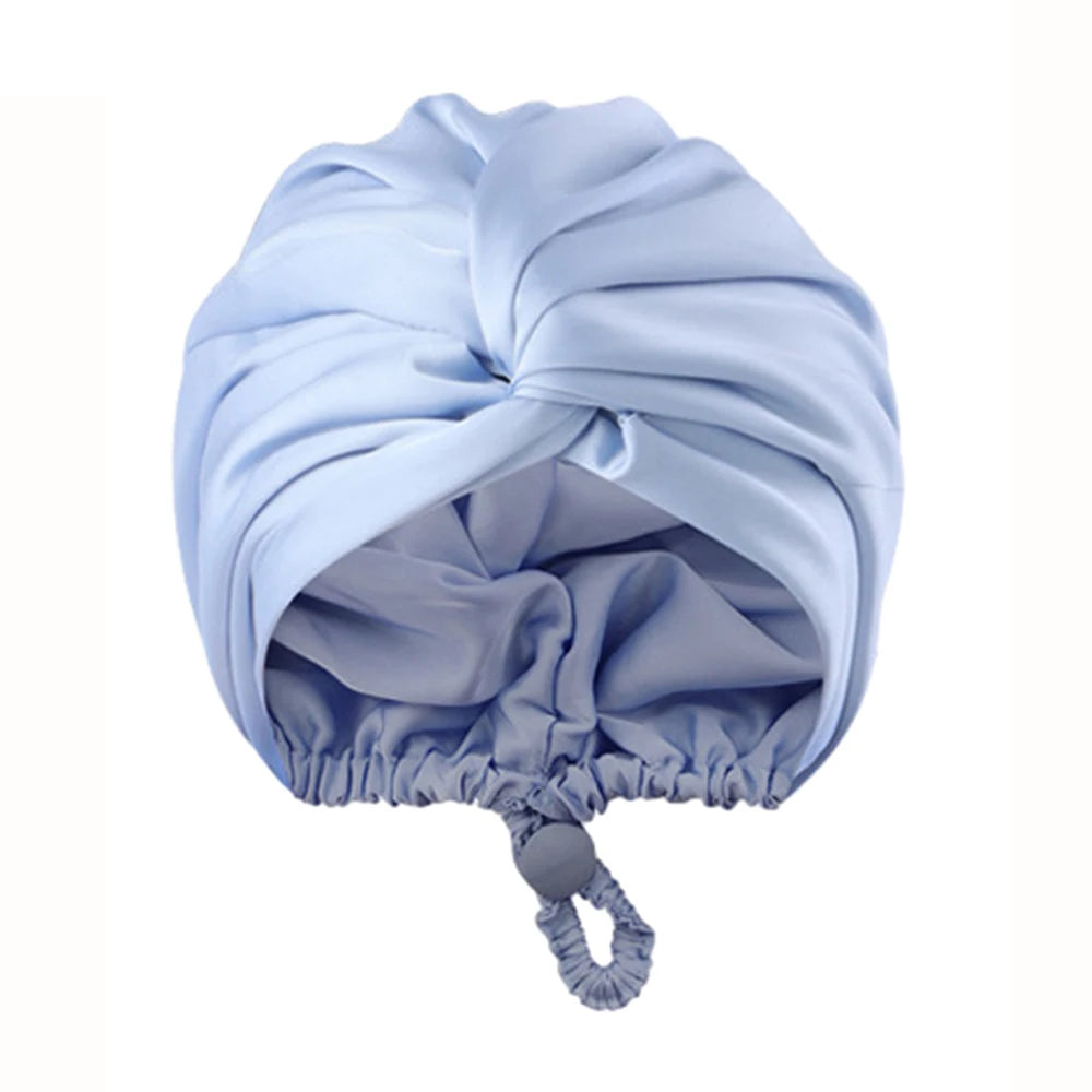 Adjustable Satin Sleep Hair Bonnet – Double Layer Night Cap Satin Sleep Bonnet SWANS B