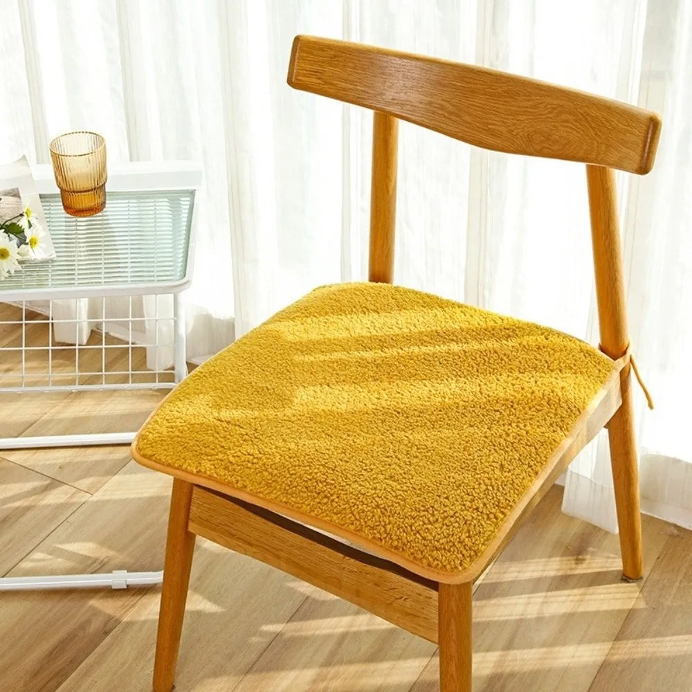 Winter Warm Anti-Slip Seat Cushion 40/45cm – Office & Chair Pad Chair Seat Cushion SWANS Yellow 45-45cm