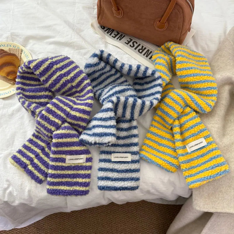 Women's Vibrant Striped Winter Scarf – Soft Cozy Neckwear Winter Scarf SWANS