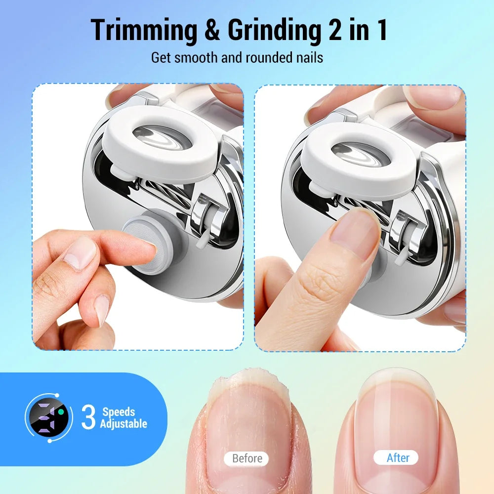 AFDEAL 3-in-1 Electric Nail Trimmer | LED, LCD & Dual Blade Electric Nail Trimmer SWANS