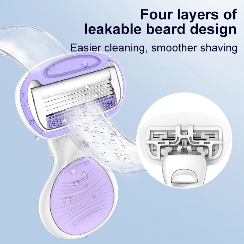 Yunchi Mini Women's Manual Razor – 3-Layer Blade Shaver Women's Manual Razor SWANS