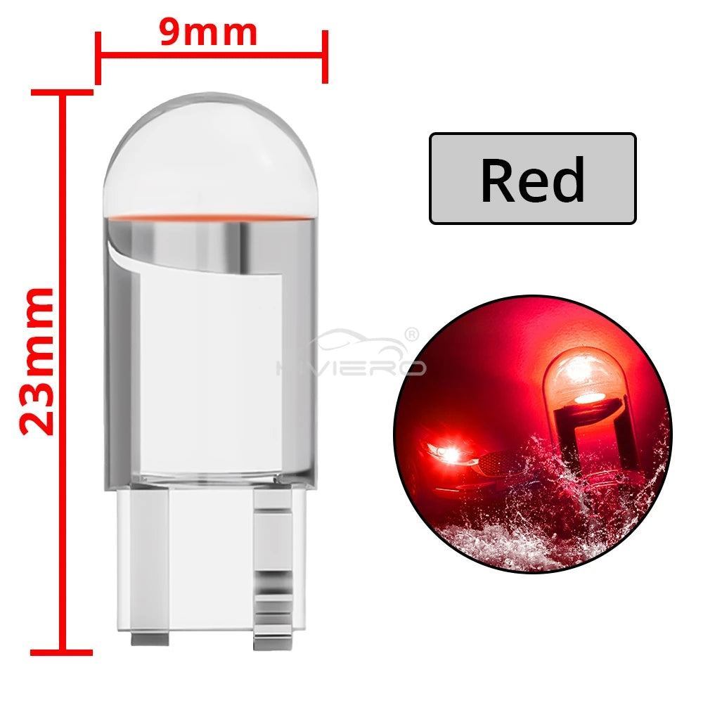 T10 W5W COB LED Bulbs 12V – 20/50/100 Pack Multi-Color LED Car Bulbs SWANS Red 100PCS