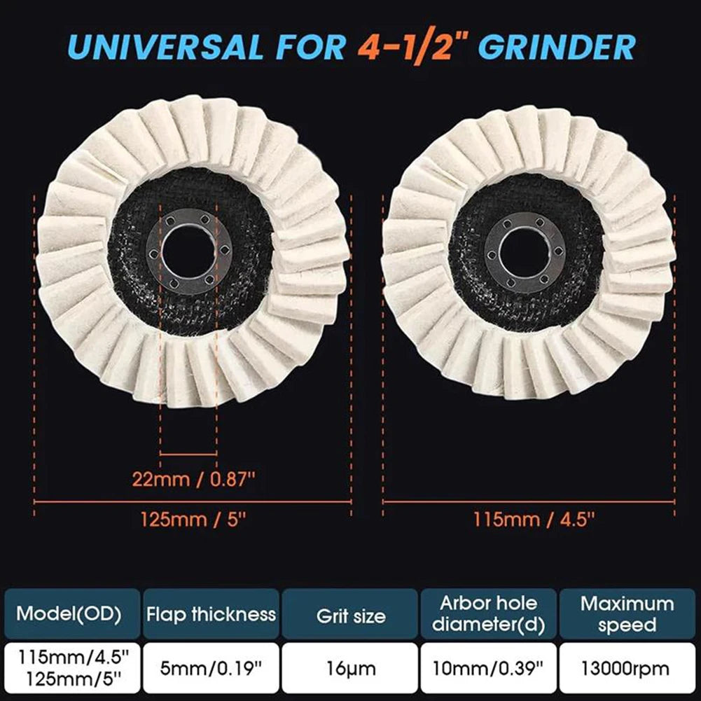 Wool Felt Polishing Pad 115/125mm – Angle Grinder Disc Polishing Disc SWANS