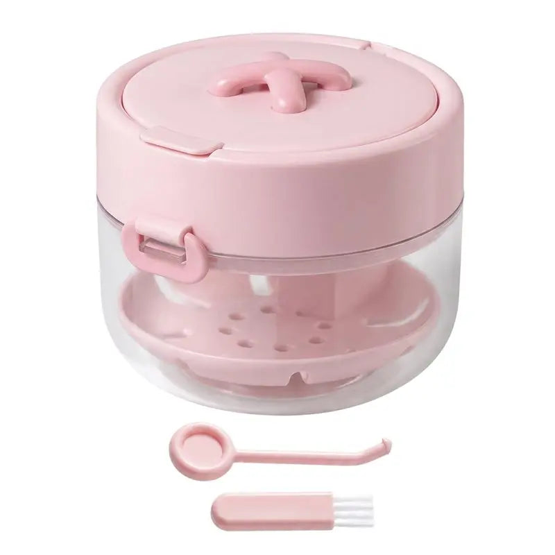 Denture Bath Case with Cleaning Brush & Removal Tool Denture Bath Case SWANS Pink