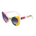 TOYEARN Cat Eye Sunglasses Women UV400 Big Frame Vintage Cat Eye Sunglasses SWANS Colorful As the photo