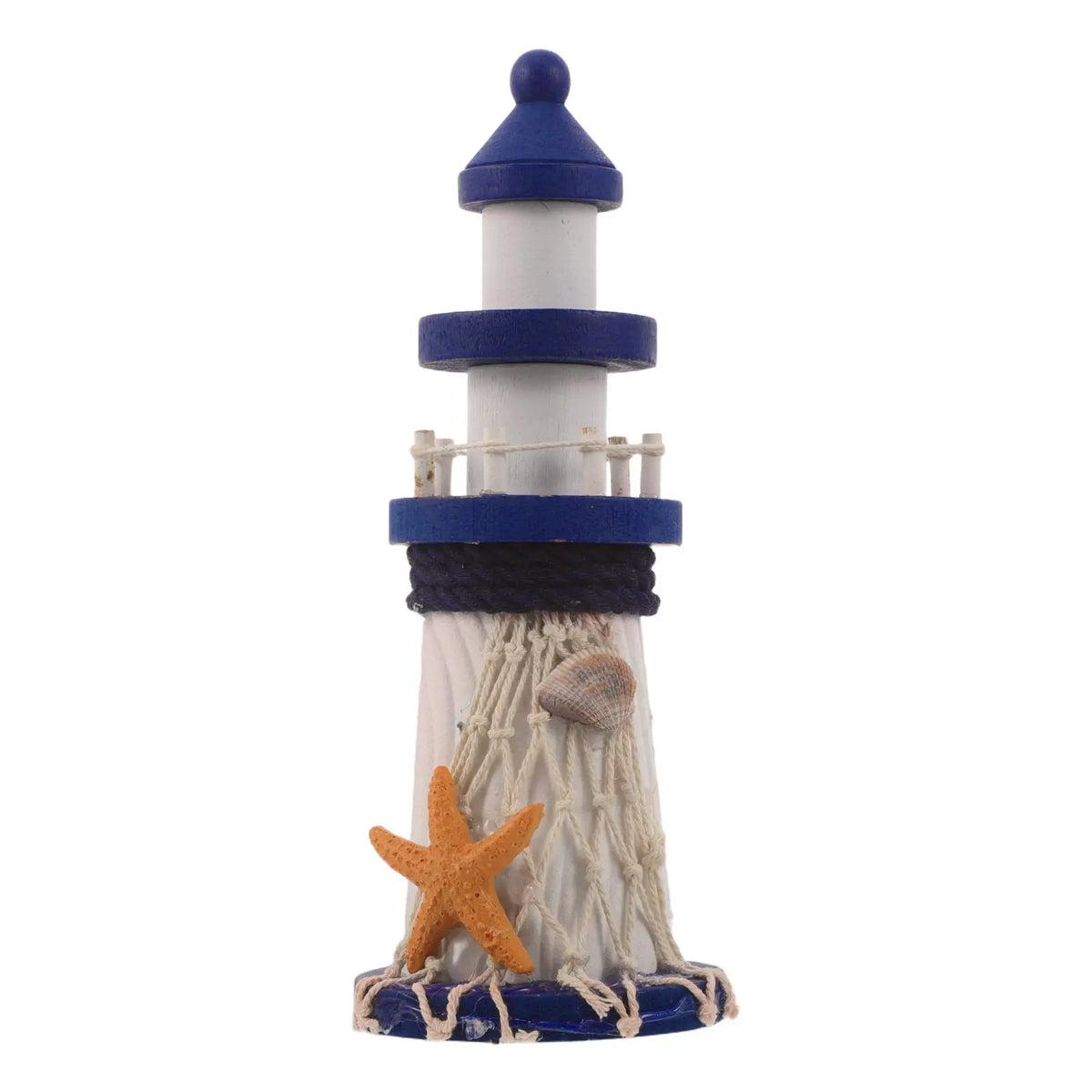 Wooden Lighthouse Tabletop Decor – Coastal Nautical Ornament Tabletop Lighthouse Ornament SWANS