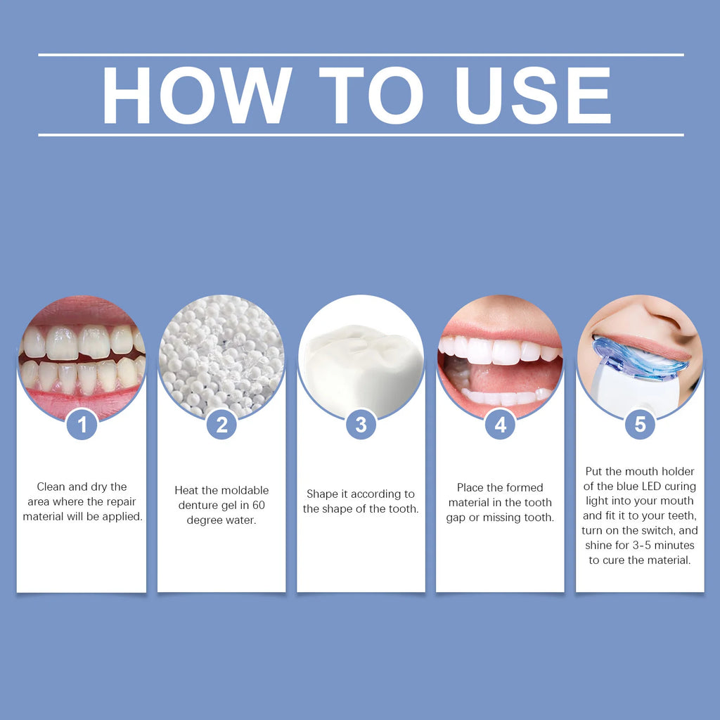 Oralhoe Teeth Whitening & Repair Kit – Blue LED Curing Light Dental Repair Kit SWANS