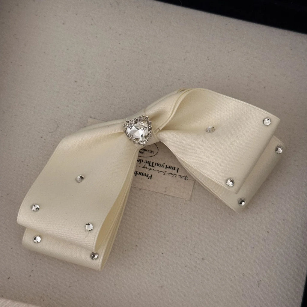 Rhinestone Bow Hair Clip – Retro Elegant Barrette for Women Hair Clip Barrette SWANS write