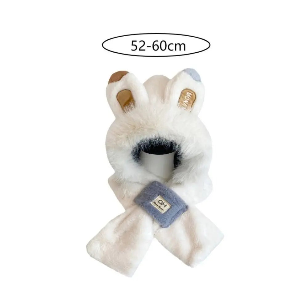 Women's Rabbit Ear Scarf Cap – Windproof Winter Hat Winter Scarf Hat SWANS
