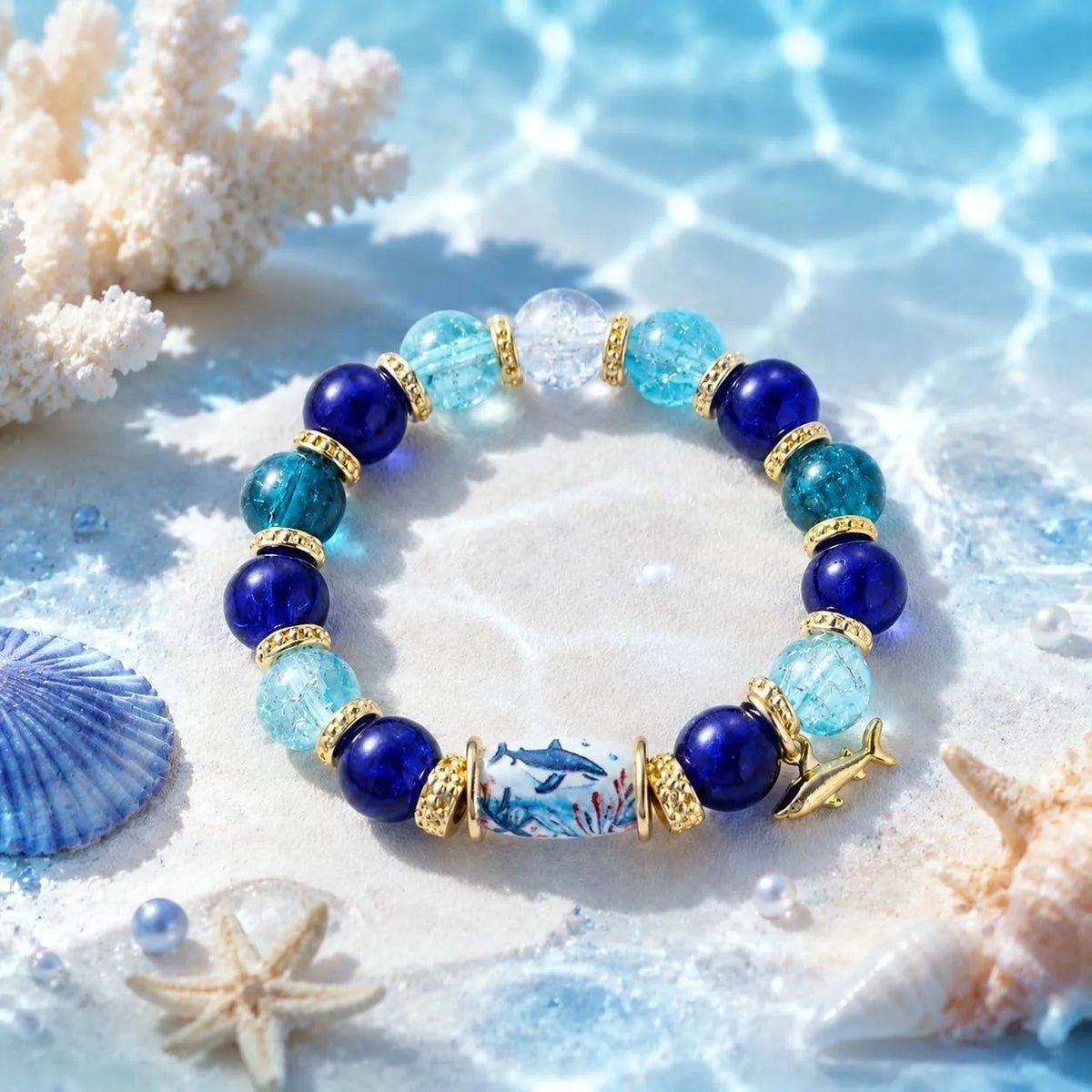 Ocean Animals Colorful Beaded Bracelet – Handcrafted Gift Beaded Bracelet SWANS 3