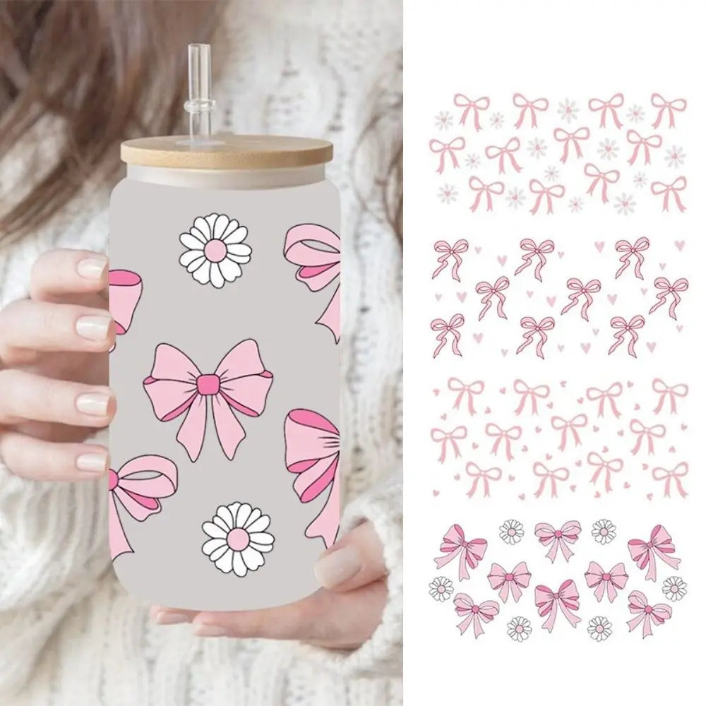 UV DTF Transfer Sticker – Waterproof Wrap for 16oz Glass Cup Cup Wrap Sticker SWANS