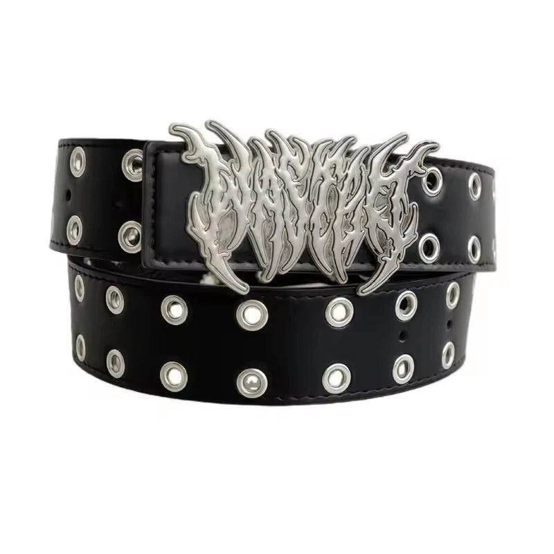 Y2K Hollow Punk Belt – Unisex PU Fashion Belt | Black Fashion Belt SWANS