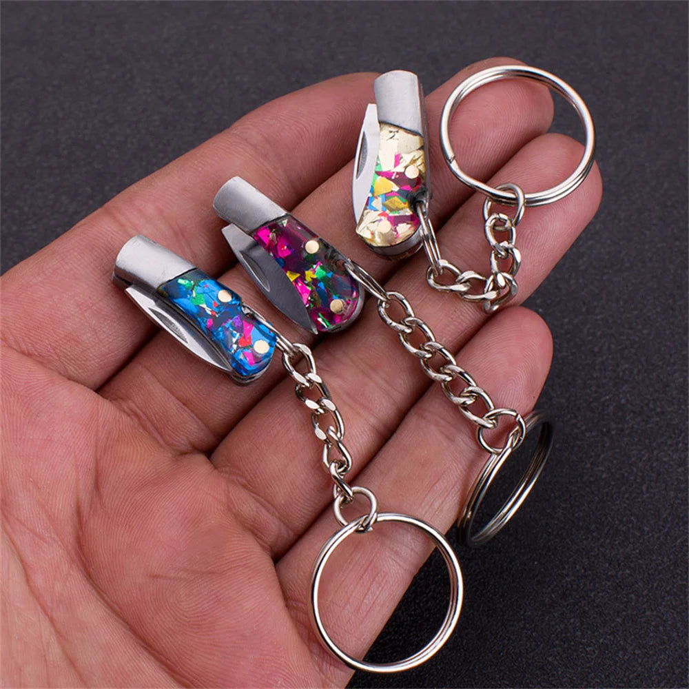 Mini Folding Knife Keychain – 5cm Stainless Steel EDC Tool Folding Knife Keychain SWANS